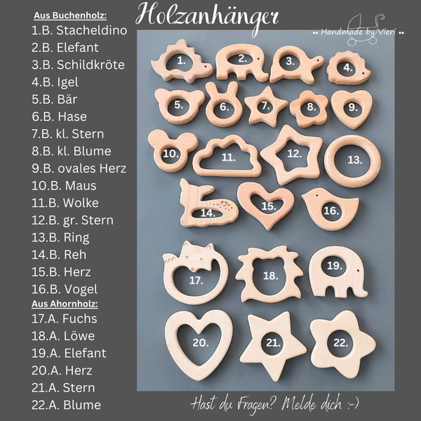 Auswahl Anhänger aus holz handmadebyvieri