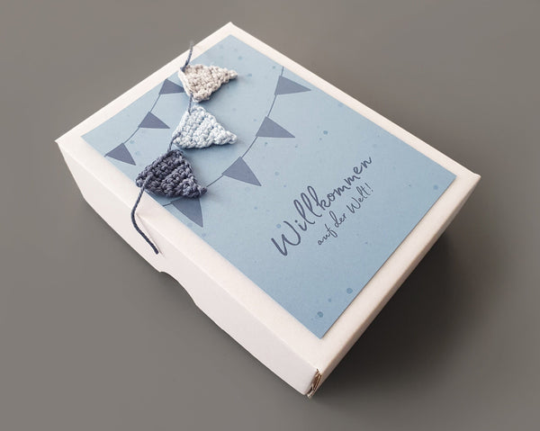 Baby Geschenkbox - Girlande, blau