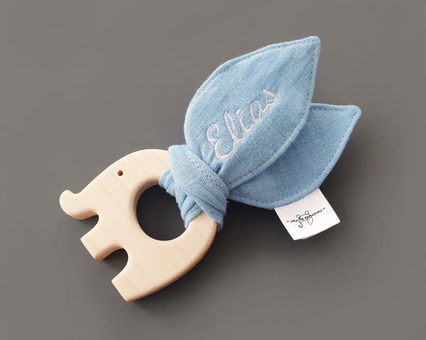 Personalisierte Baby Geschenkbox 4-teilig - Girlande, blau