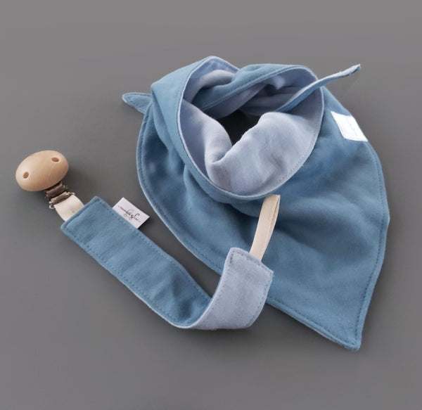 Baby Geschenkset 2-teilig - Halstuch und Schnullerkette in vielen Farben