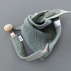 Baby Geschenkset 2-teilig - Halstuch und Schnullerkette in vielen Farben