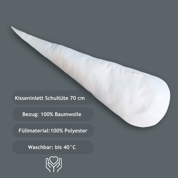 Kisseninlett für Schultüte 70 cm – Schultüte zum Kuscheln, Innenkissen zur Schultüten-Füllung, weiches Schultütenkissen, Kuschelkissen