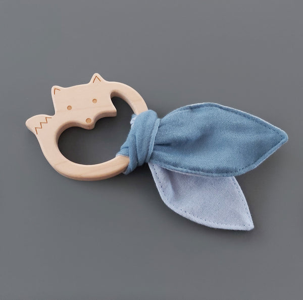 Baby Geschenkset für Mädchen 5-teilig: Halstuch, Greifling mit Knistertuch, Musselintuch, Schnullerkette und Babykarte, Geschenk zur Geburt, personalisiertes Geschenk, blue shadow/babyblau