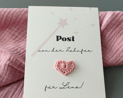Persönliche Post von der Zahnfee - Herz in rosa