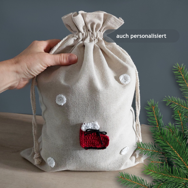 Stiefel Nikolaussäckchen personalisiert - groß 30x40 