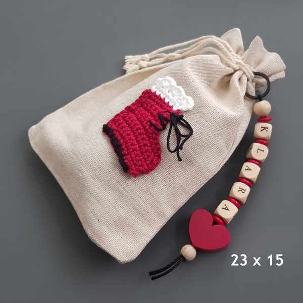 Stiefel Nikolaussäckchen personalisiert - groß 30x40 