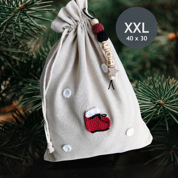 Stiefel Nikolaussäckchen personalisiert - groß 30x40 