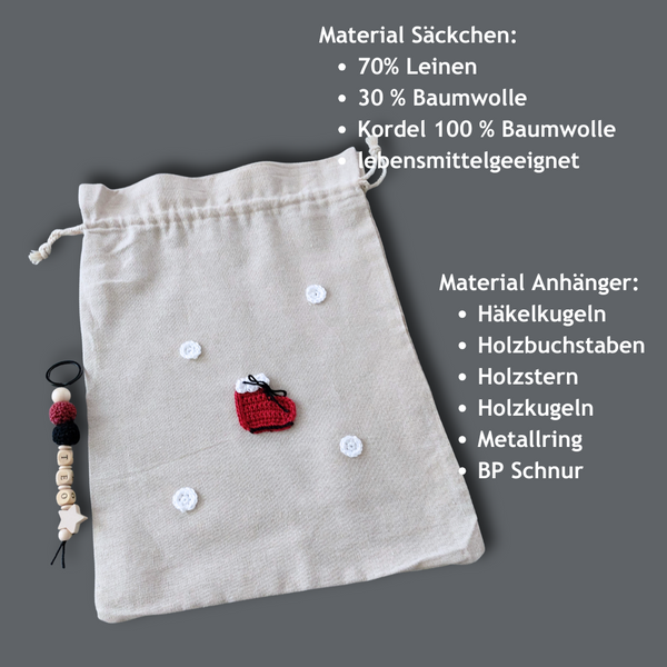 Stiefel Nikolaussäckchen personalisiert - groß 30x40 