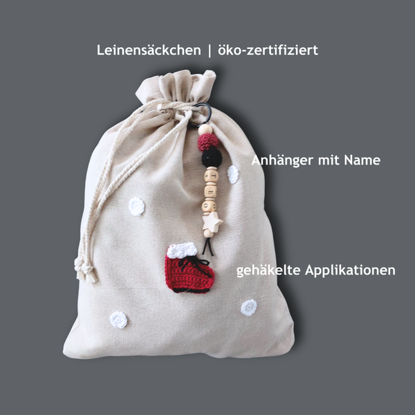 Stiefel Nikolaussäckchen personalisiert - groß 30x40 