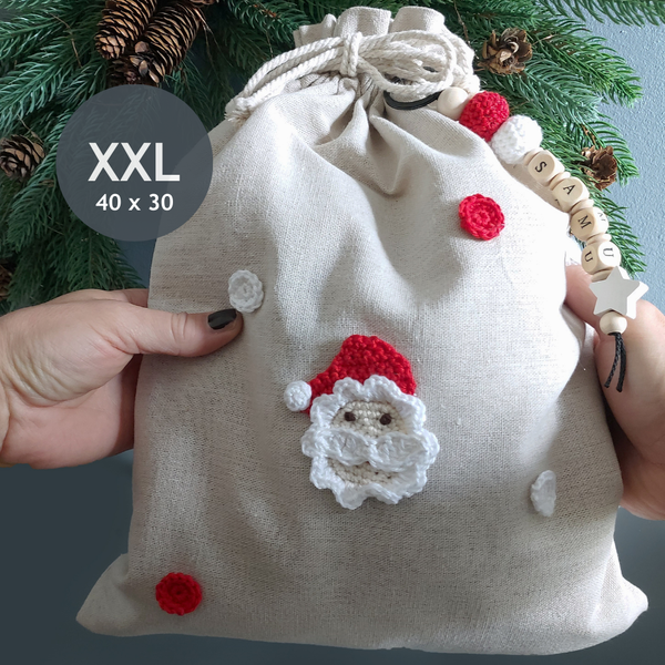 Nikolaus Stoffbeutel personalisiert - groß 30x40