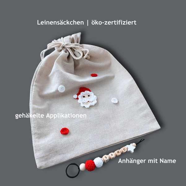 Nikolaus Stoffbeutel personalisiert - groß 30x40