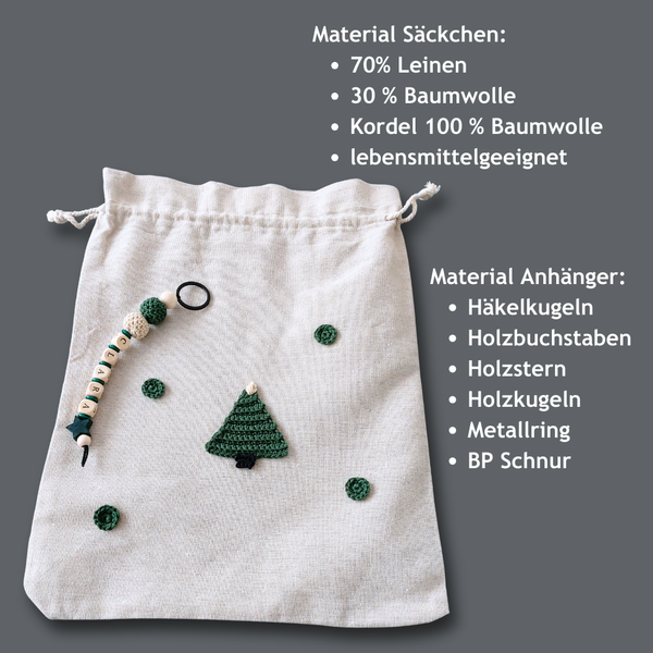 Tannenbaum Weihnachtsbeutel personalisiert - groß 30x40