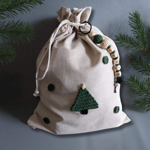 Tannenbaum Weihnachtsbeutel personalisiert - groß 30x40