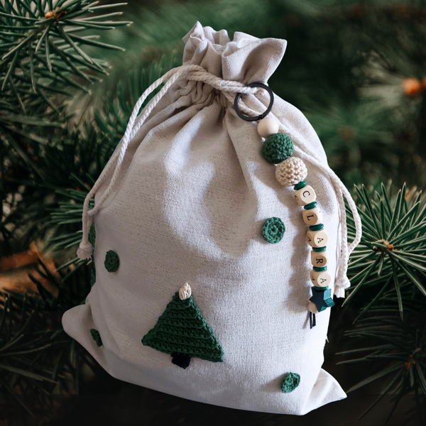 Tannenbaum Weihnachtsbeutel personalisiert - groß 30x40