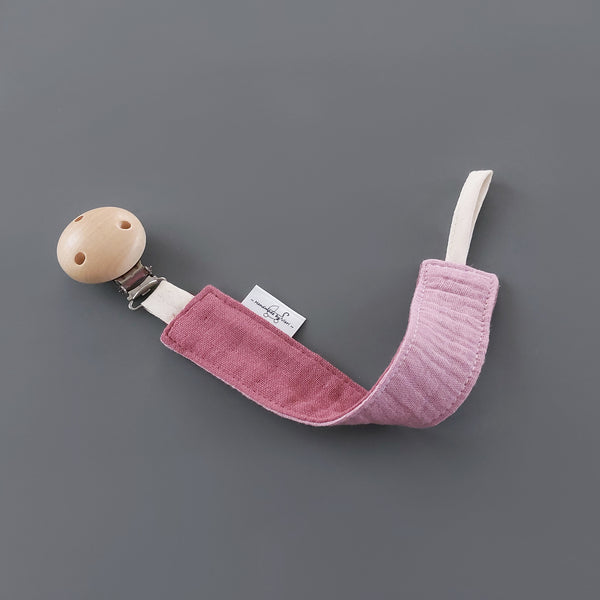 Baby Geschenkset 5-teilig - Halstuch, Greifling mit Knistertuch, Musselintuch, Schnullerkette und Babykarte, altrosa/deco rose