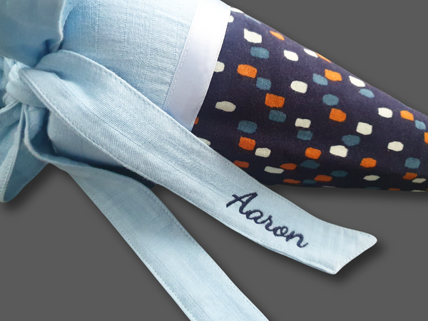 Kleine personalisierte Geschwistertüte - Konfetti in blau