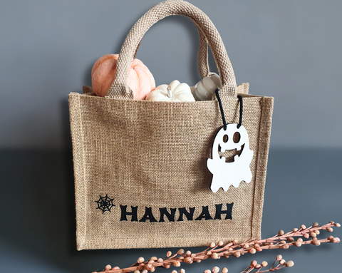 Personalisierte Jutetasche Halloween - Gespenst Halloween Party