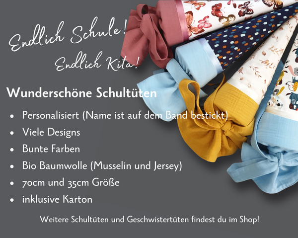 Personalisierte Schultüte - Planeten in blau