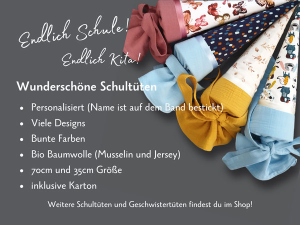 Personalisierte Schultüte - Dreiecke in grün