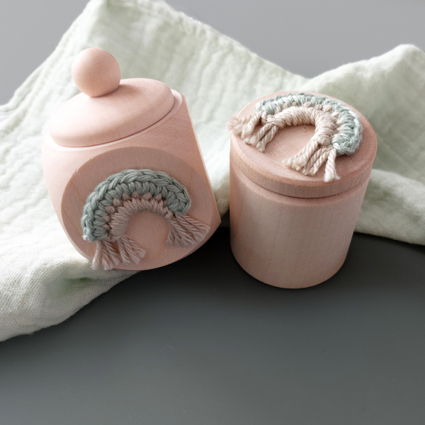 Personalisierte Zahndosedose für Milchzähne - Regenbogen 