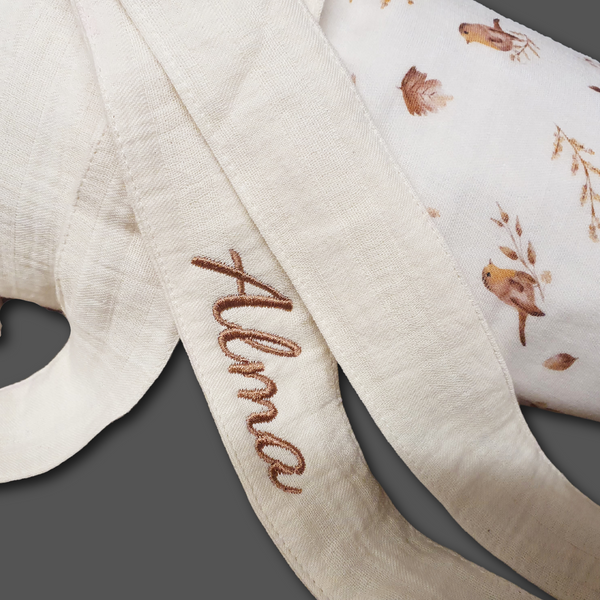 Personalisierte Schultüte - Vögelchen in beige