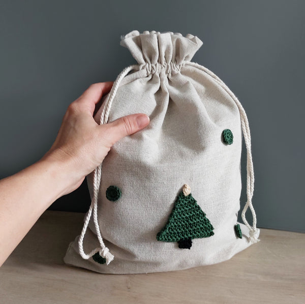 Tannenbaum Weihnachtsbeutel personalisiert - groß 30x40