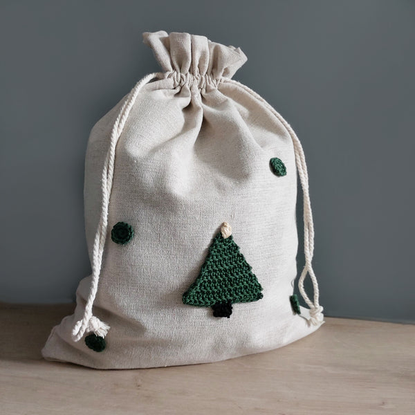 Tannenbaum Weihnachtsbeutel personalisiert - groß 30x40