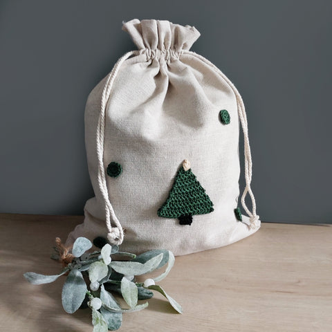 Tannenbaum Weihnachtsbeutel personalisiert - groß 30x40