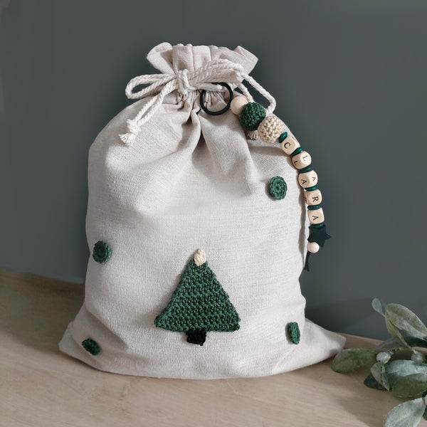 Tannenbaum Weihnachtsbeutel personalisiert - groß 30x40