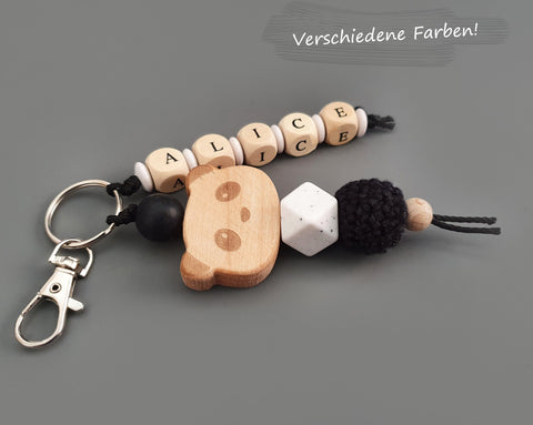Schlüsselanhänger mit/ohne Namen - Panda