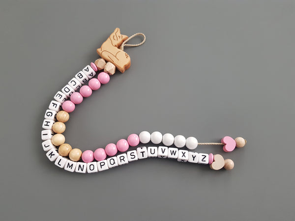 Rechenkette + ABC Kette mit Name - rosa