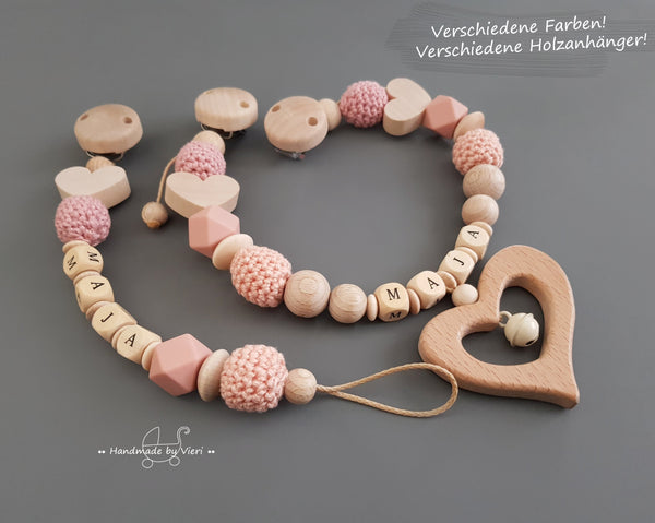 Sparset oder einzeln mit Namen - Herz, rosa