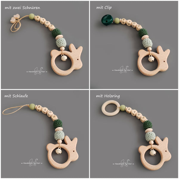 Anhänger mit Name - Schnecke, grau/sand - handmadebyvieri