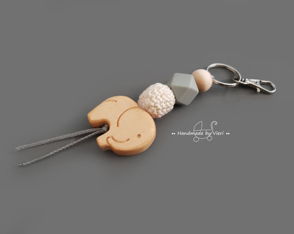 Schlüsselanhänger mit/ohne Namen - Elefant - handmadebyvieri