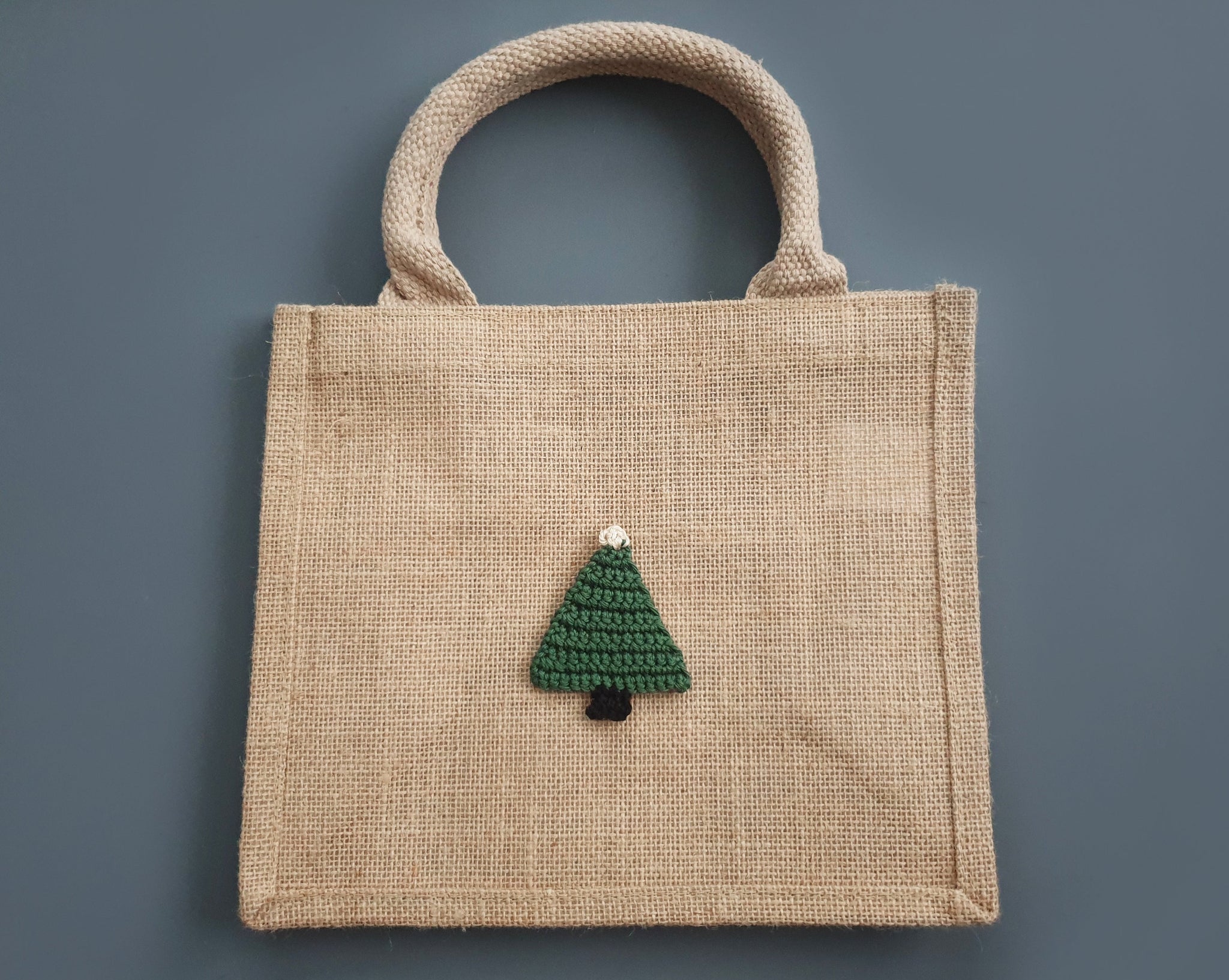 Jutetasche mit Namen - Tannenbaum  Weihnachtsbaum – handmadebyvieri