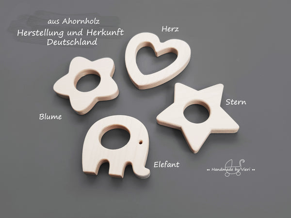 2 in 1 personalisierte Schnullerkette inkl. Holzanhänger - handmadebyvieri