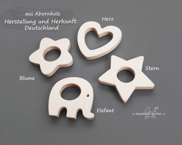 Greifling mit Knisterohren mit Namen - bestickt, deco rose