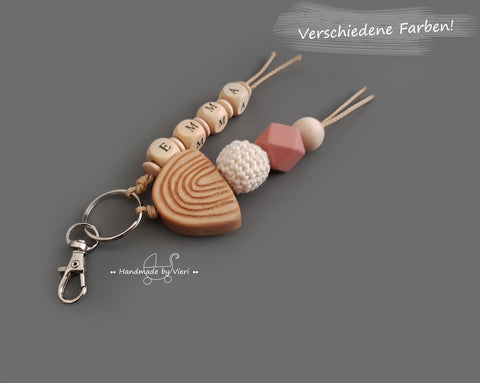 Schlüsselanhänger mit/ohne Namen - Regenbogen - handmadebyvieri