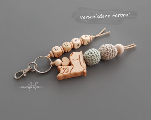 Schlüsselanhänger mit/ohne Namen - Reh - handmadebyvieri