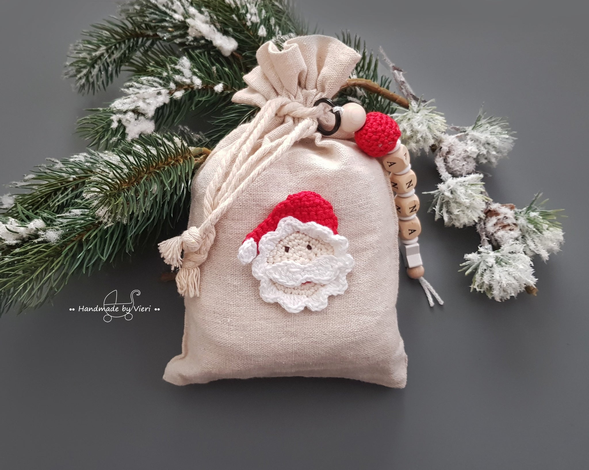 Personalisiertes Nikolaussäckchen Mit Namen & Pinguin-Motiv – 25x30 Cm, Mit Kordelzug, In Rot Oder Schwarz