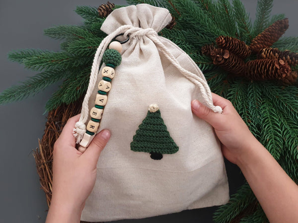 Nikolaussäckchen / Nikolausstiefel mit Namen - Tannenbaum