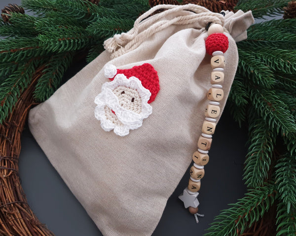 Großer Nikolausbeutel mit Namen - Nikolaus/ Weihnachtsmann