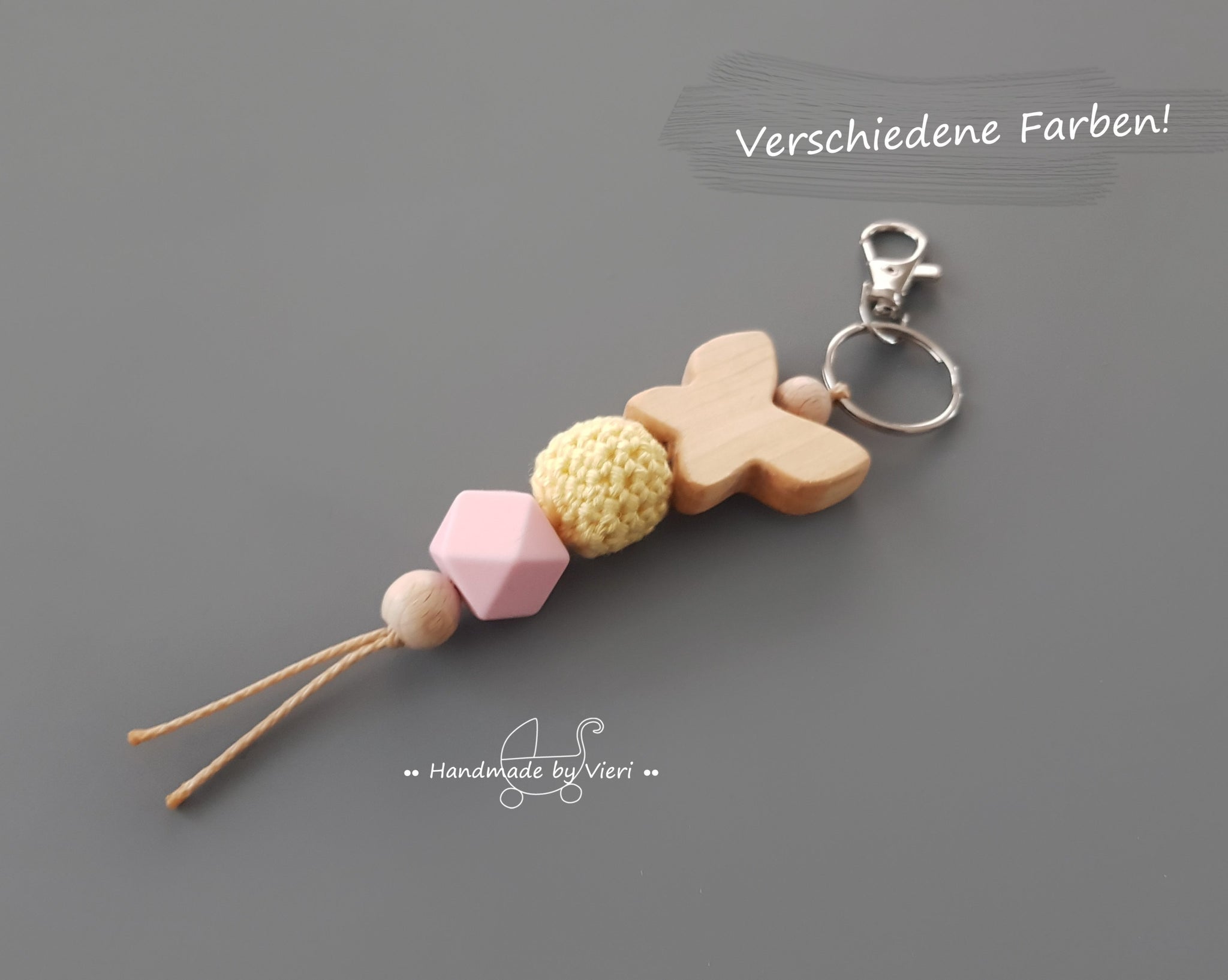 Schlüsselanhänger mit/ohne Namen - Schmetterling - handmadebyvieri