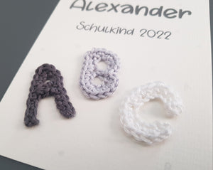 ABC Glückwunschkarte mit Namen- Schulkind 2023