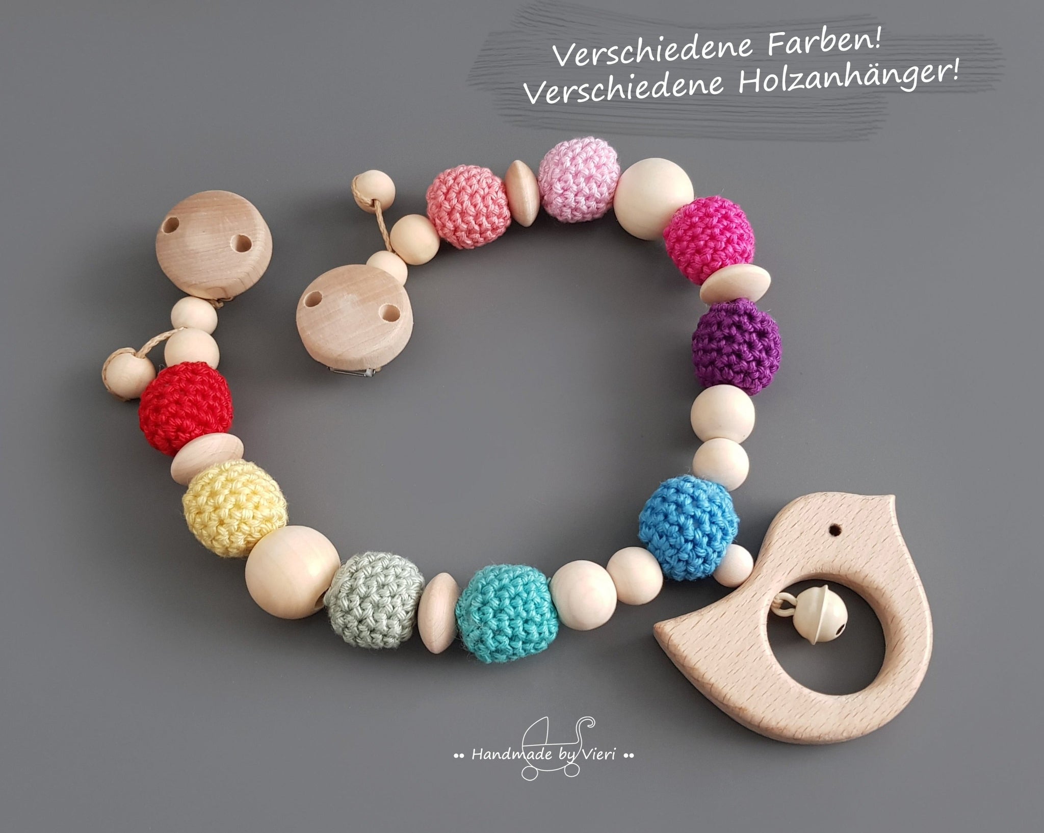 Kinderwagenkette ohne Namen - Vogel, Regenbogen
