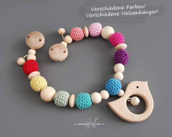 Kinderwagenkette ohne Namen - Vogel, Regenbogen