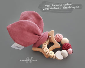 Knisterohren mit Namen - Greifling, deco rose