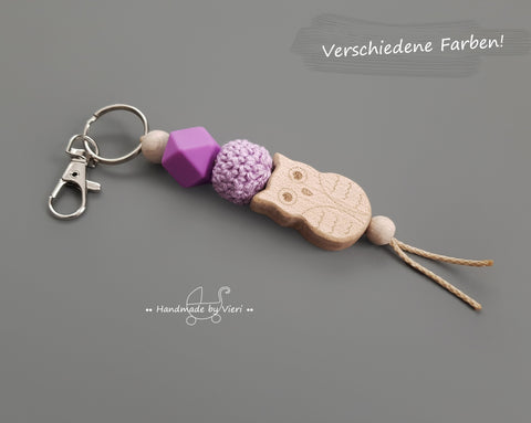 Schlüsselanhänger mit/ohne Namen - Eule - handmadebyvieri