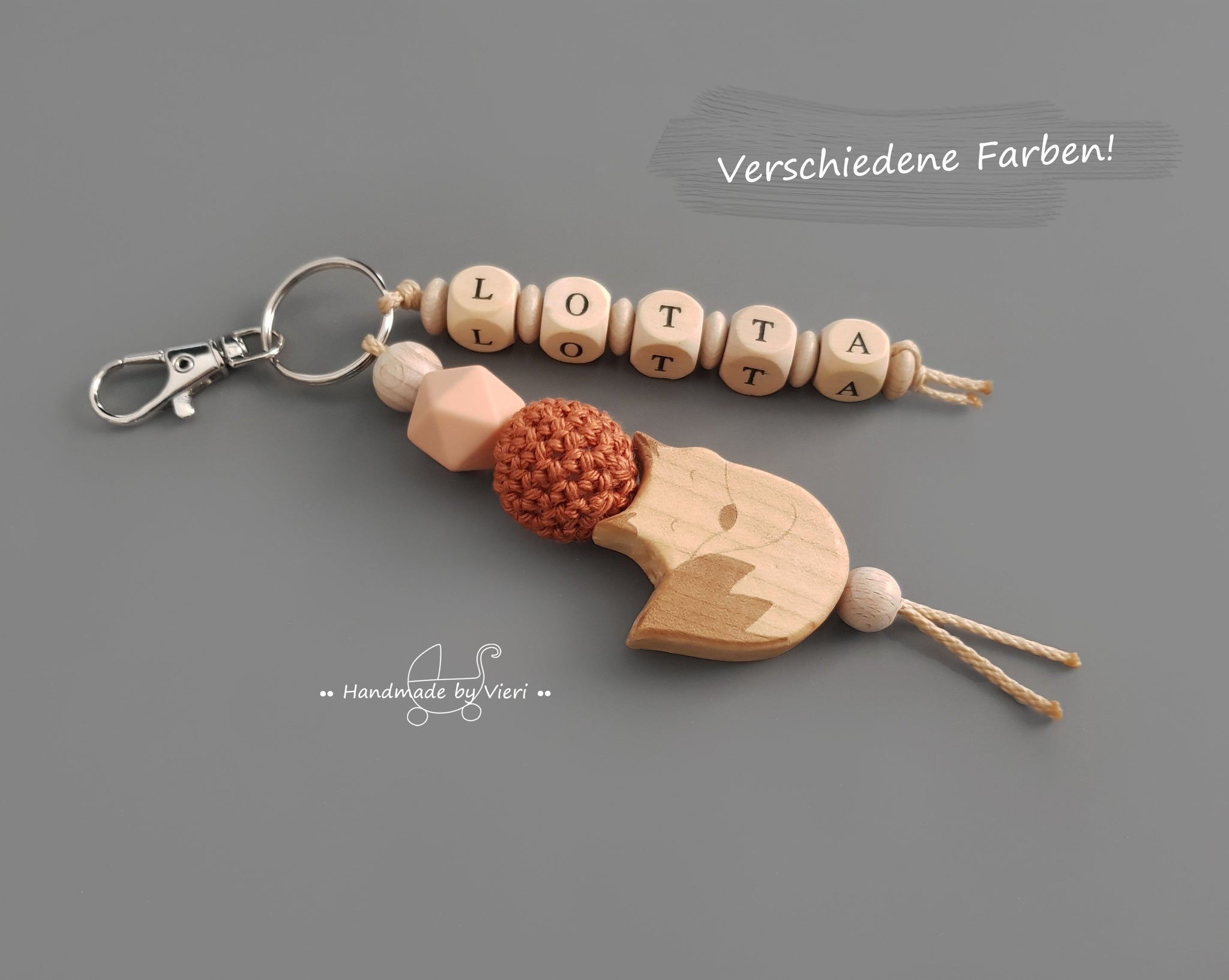 Personalisierter Schlüsselanhänger - Elefant, groß – handmadebyvieri