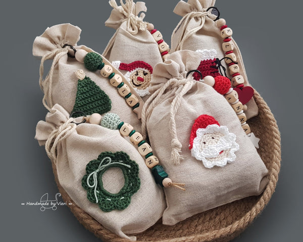 Jutetasche mit Namen - Nikolausstiefel